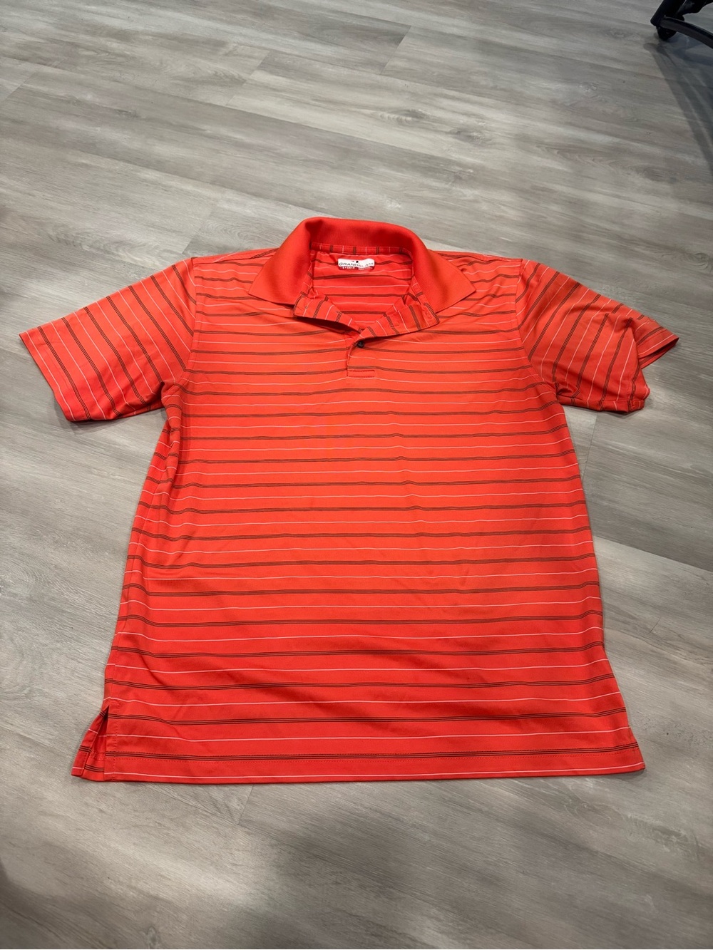 Grand Slam Orange Striped Polo Shirt